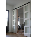 3 Glass panel double barn doors interior kits